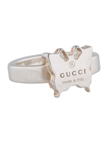 gucci silver square g ring|gucci sterling silver butterfly ring.